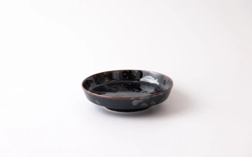 【有田焼】天目銀滴付立皿(中)【井上萬二窯・井上祐希作】