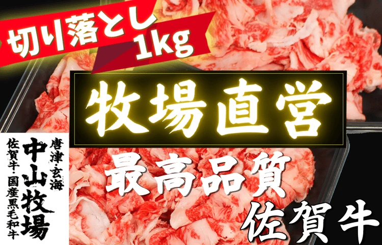 【佐賀牛】切り落とし1kg（500g×2パック）