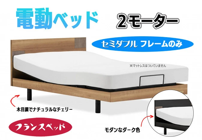 【フランスベッド】薄型電動ベッドUD-101F （2M）レッグタイプ セミダブル